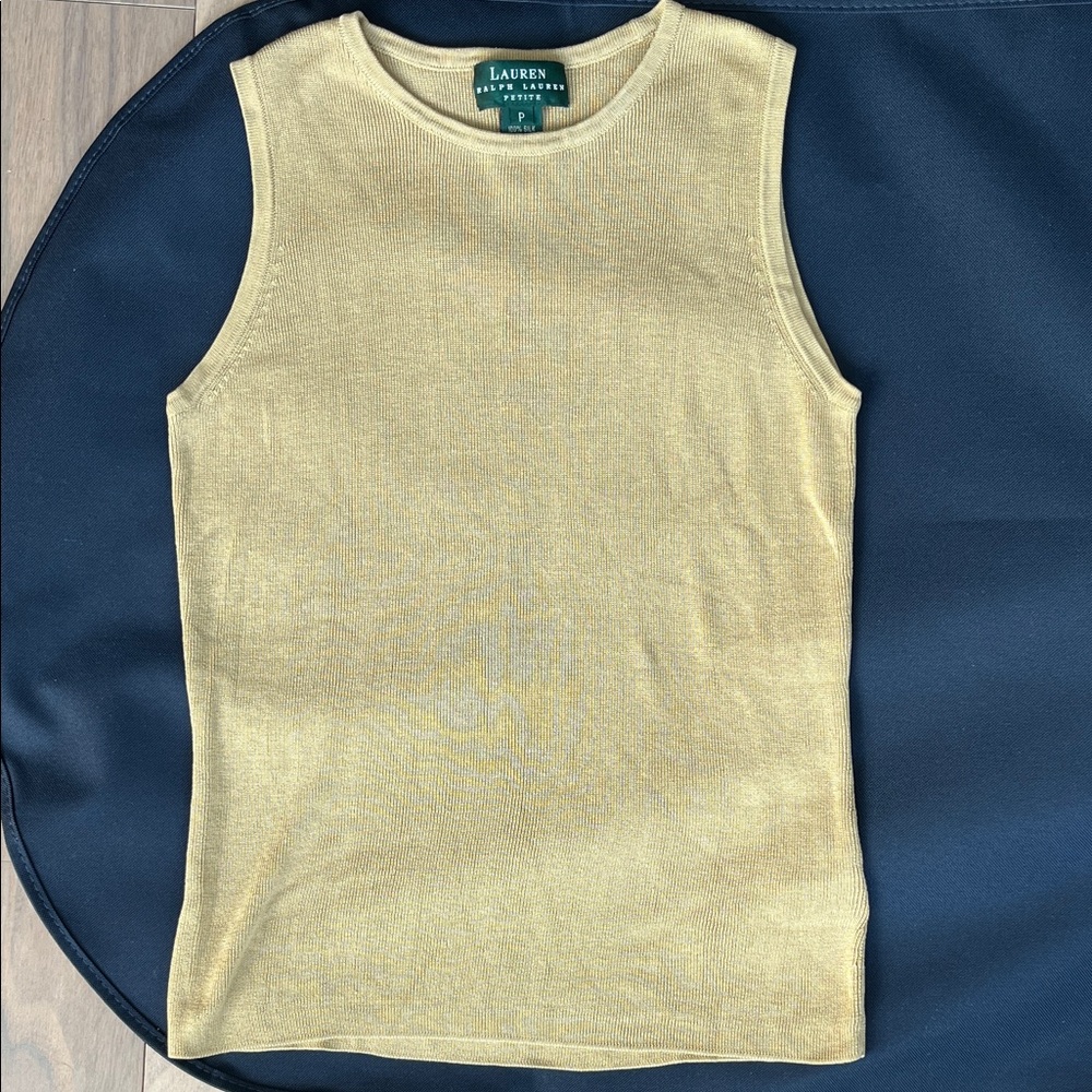Ralph Lauren Tan Sleeveless Tank Camel Top Petite Small